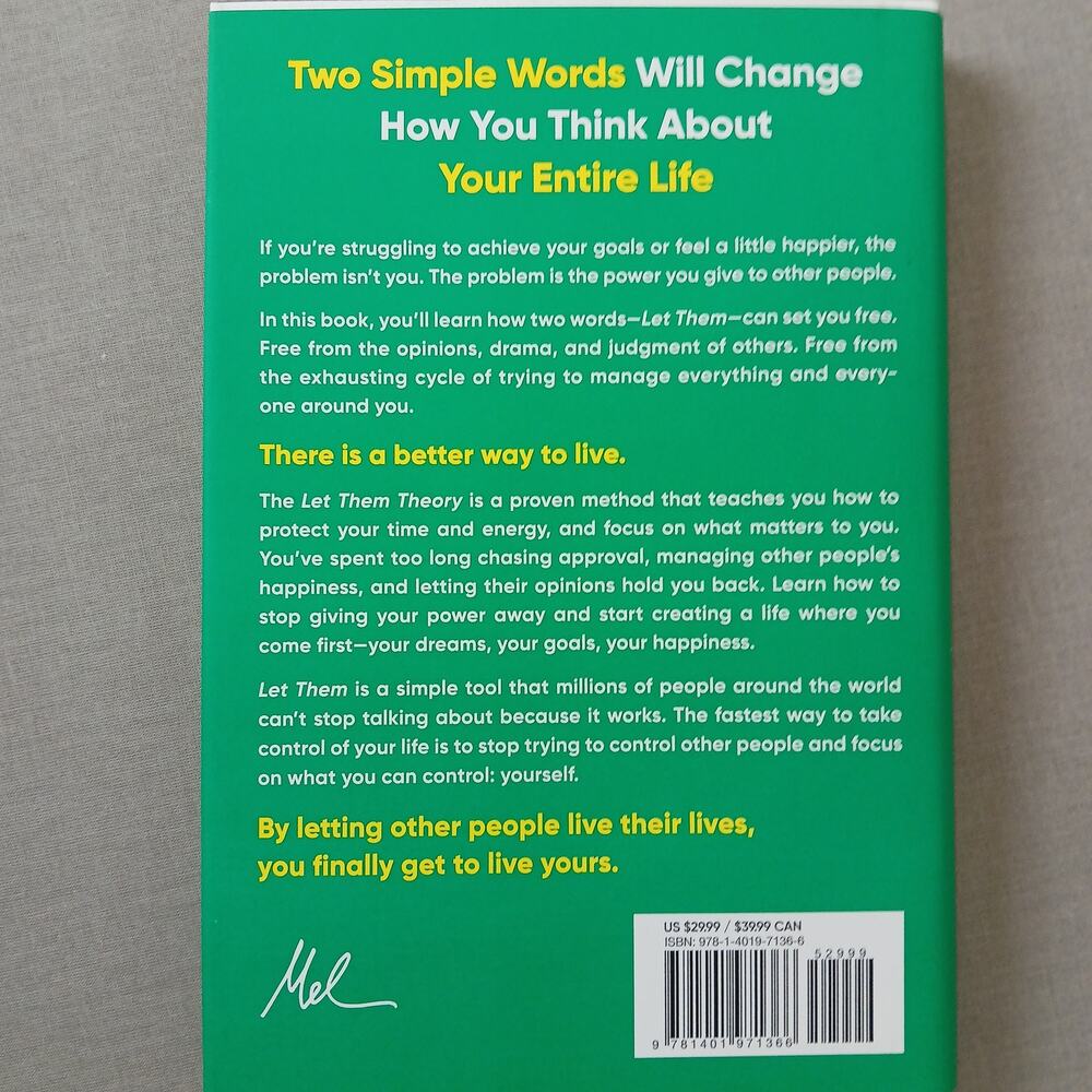 The Let Them Theory by Mel Robbins hardcover ISBN 9781401971366 - Picture 2 of 6